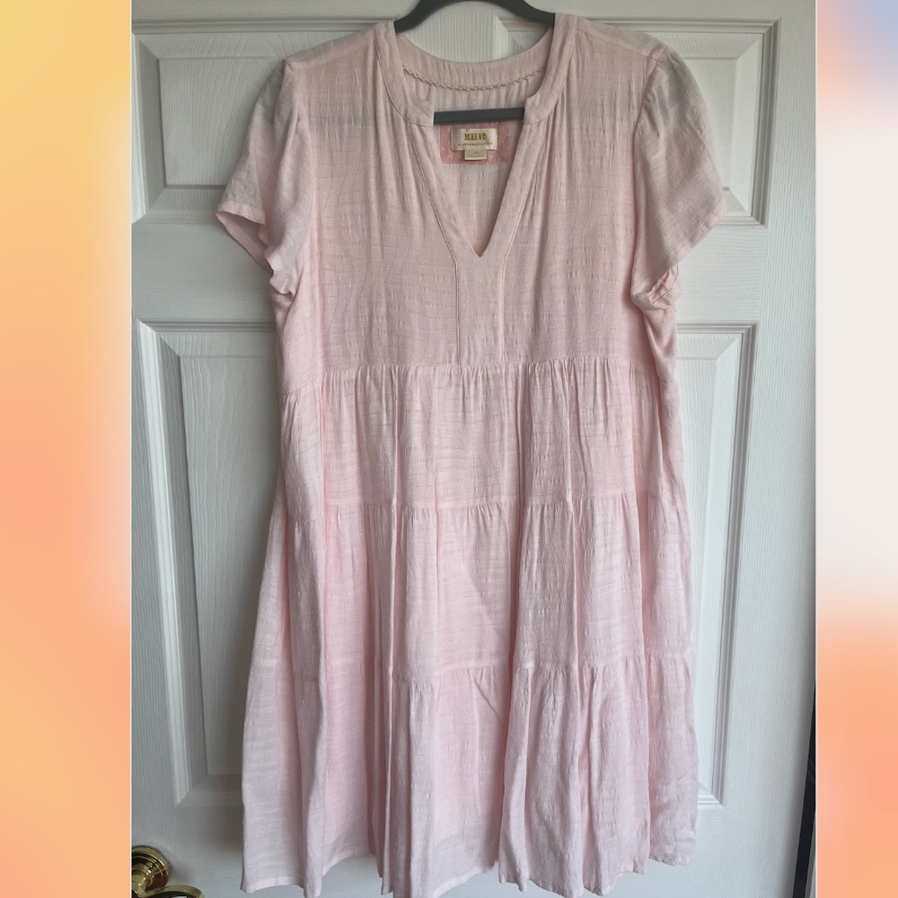 Maeve by Anthropologie Light Pink Tiered Sundress